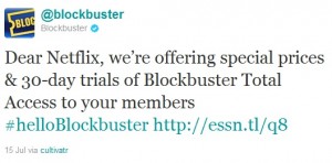 Blockbuster vs Netflix Twitter